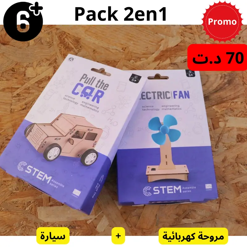 Pack 2 en 1 : مروحة كهربائية + سيارة