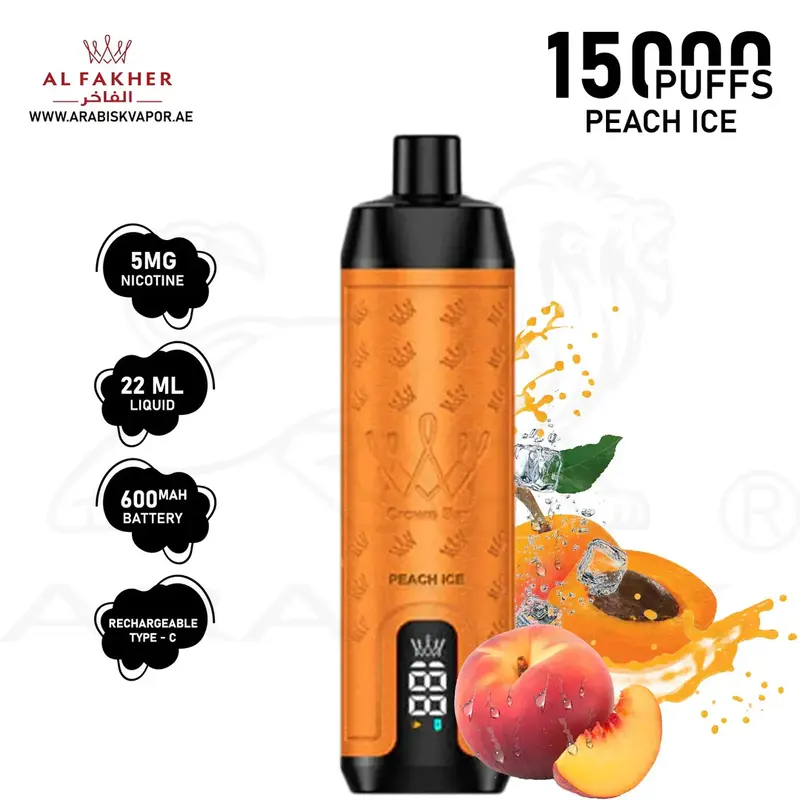 AL FAKHER CROWN BAR PRO MAX 15000 PUFFS 5MG - PEACH ICE