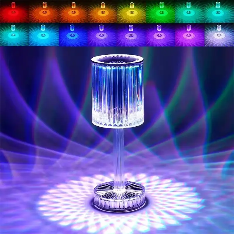 Lampe LED Rose Diamond Tactile – 16 Couleurs avec Télécommande